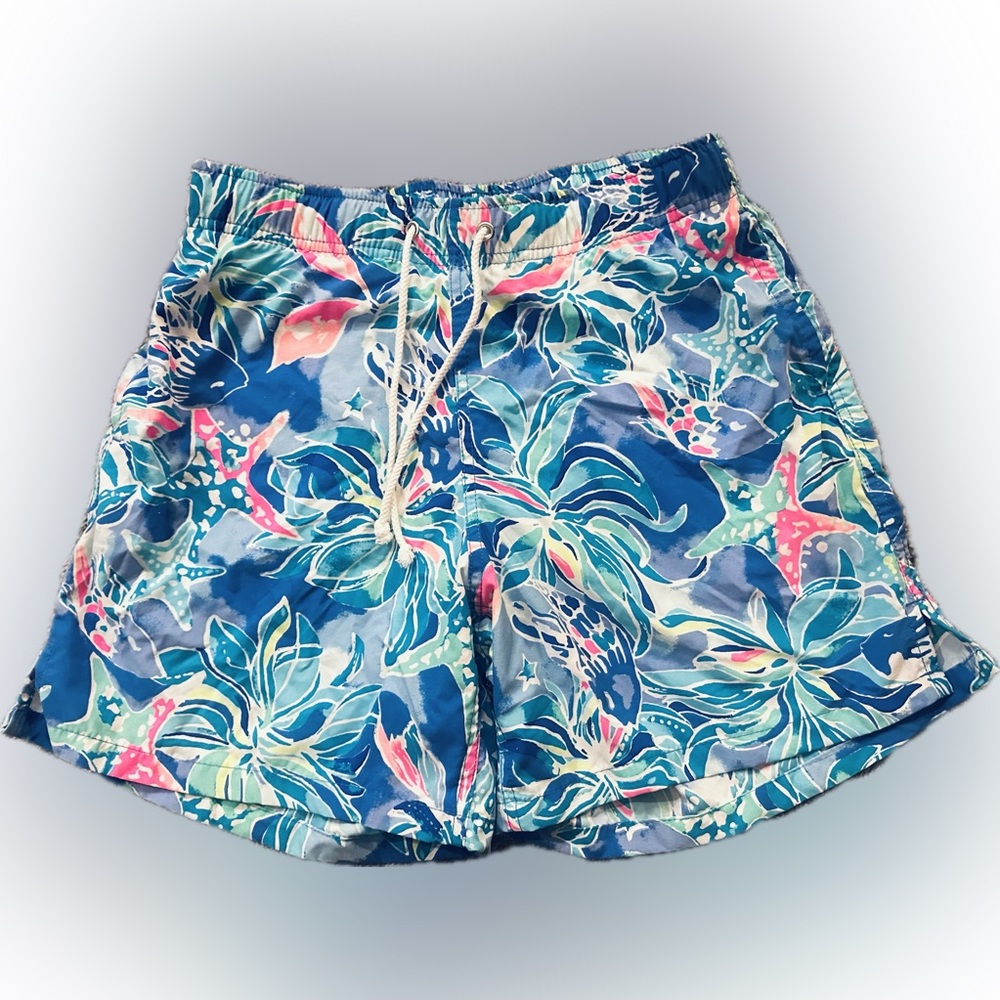 Lilly Pulitzer Vibrant Floral Men's Swim Trunks